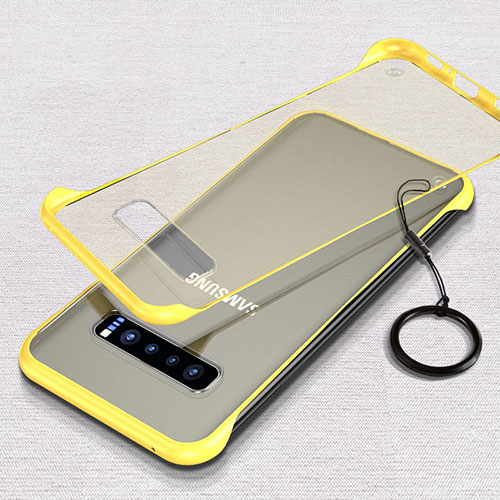 Transparent Crystal Hard Case Back Cover S02 for Samsung Galaxy S10 Yellow