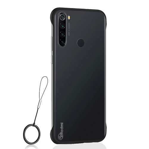 Transparent Crystal Hard Case Back Cover S02 for Xiaomi Redmi Note 8 (2021) Black