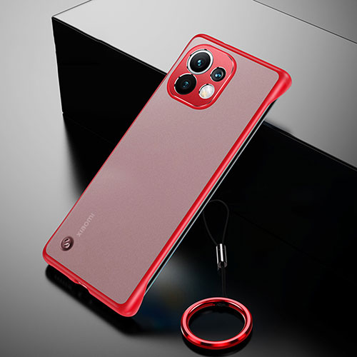 Transparent Crystal Hard Case Back Cover S03 for Xiaomi Mi 11 5G Red
