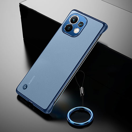 Transparent Crystal Hard Case Back Cover S03 for Xiaomi Mi 11 Lite 4G Blue