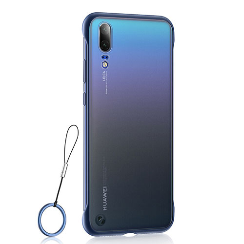 Transparent Crystal Hard Case Back Cover S04 for Huawei P20 Blue