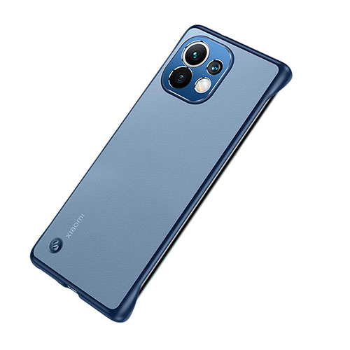 Transparent Crystal Hard Case Back Cover S04 for Xiaomi Mi 11 Lite 4G Blue