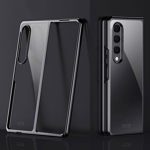 Transparent Crystal Hard Case Back Cover Z01 for Samsung Galaxy Z Fold4 5G Black