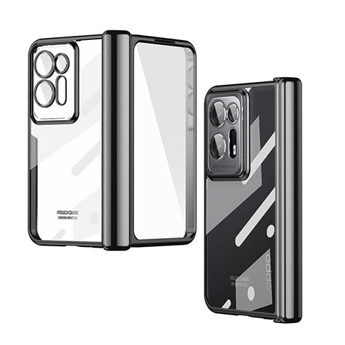 Transparent Crystal Hard Case Back Cover ZL1 for Oppo Find N2 5G Black