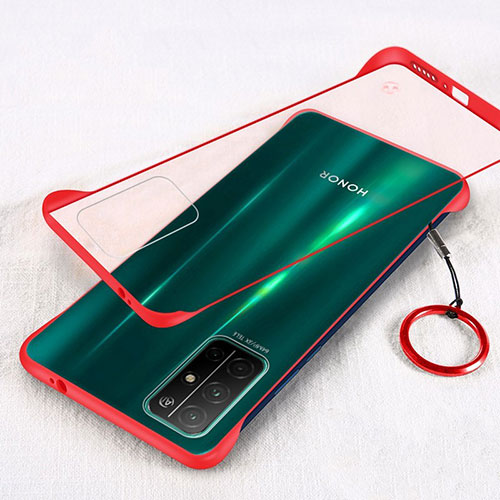 Transparent Crystal Hard Rigid Case Back Cover H01 for Huawei Honor 30S Red