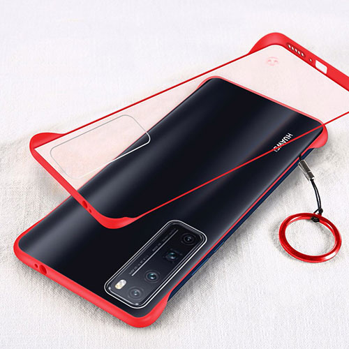 Transparent Crystal Hard Rigid Case Back Cover H01 for Huawei Nova 7 Pro 5G Red
