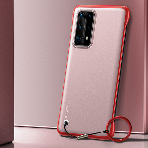 Transparent Crystal Hard Rigid Case Back Cover H01 for Huawei P40 Pro+ Plus Red