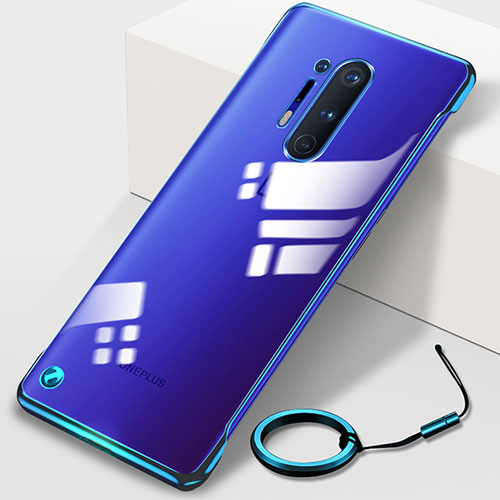 Transparent Crystal Hard Rigid Case Back Cover H01 for OnePlus 8 Pro Blue