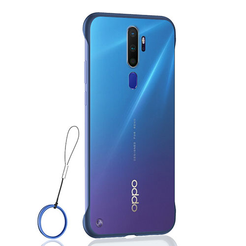 Transparent Crystal Hard Rigid Case Back Cover H01 for Oppo A9 (2020) Blue