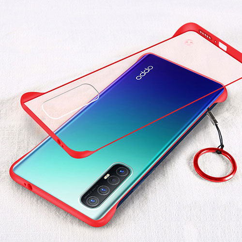 Transparent Crystal Hard Rigid Case Back Cover H01 for Oppo Find X2 Neo Red