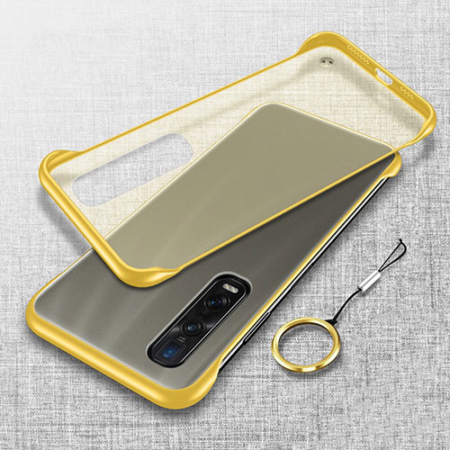Transparent Crystal Hard Rigid Case Back Cover H01 for Oppo Find X2 Pro Yellow