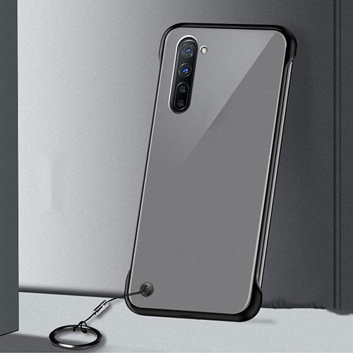 Transparent Crystal Hard Rigid Case Back Cover H01 for Oppo K7 5G Black