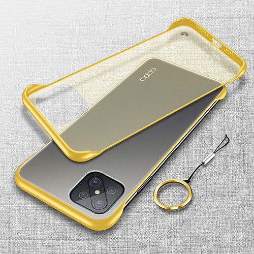 Transparent Crystal Hard Rigid Case Back Cover H01 for Oppo Reno4 Z 5G Yellow