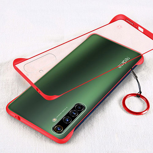 Transparent Crystal Hard Rigid Case Back Cover H01 for Realme X50 Pro 5G Red