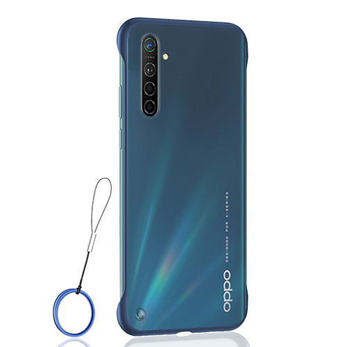 Transparent Crystal Hard Rigid Case Back Cover H01 for Realme XT Blue