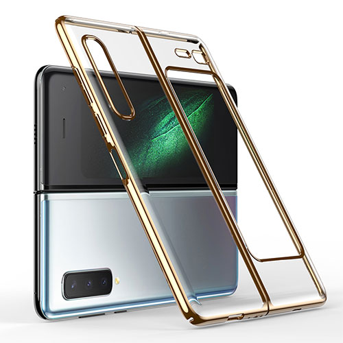 Transparent Crystal Hard Rigid Case Back Cover H01 for Samsung Galaxy Fold Gold