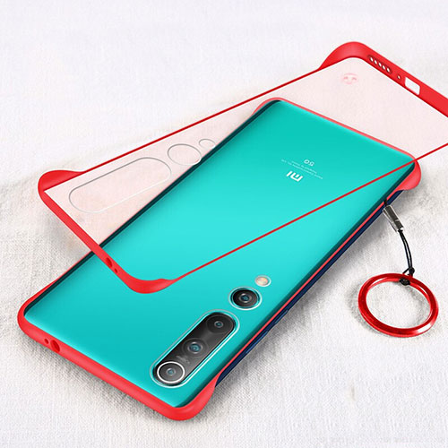 Transparent Crystal Hard Rigid Case Back Cover H01 for Xiaomi Mi 10 Red