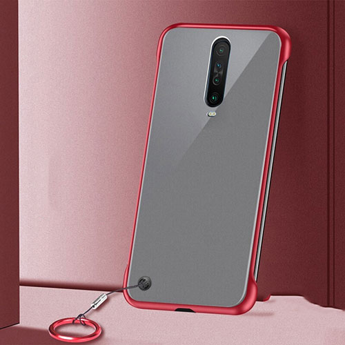 Transparent Crystal Hard Rigid Case Back Cover H01 for Xiaomi Redmi K30 5G Red