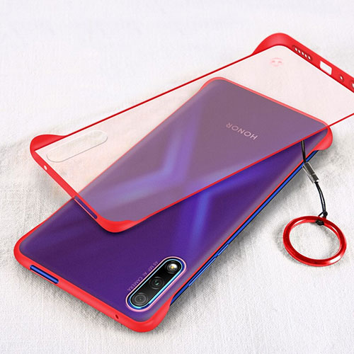 Transparent Crystal Hard Rigid Case Back Cover H02 for Huawei Honor 9X Red