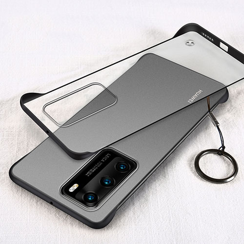 Transparent Crystal Hard Rigid Case Back Cover H02 for Huawei P40 Black