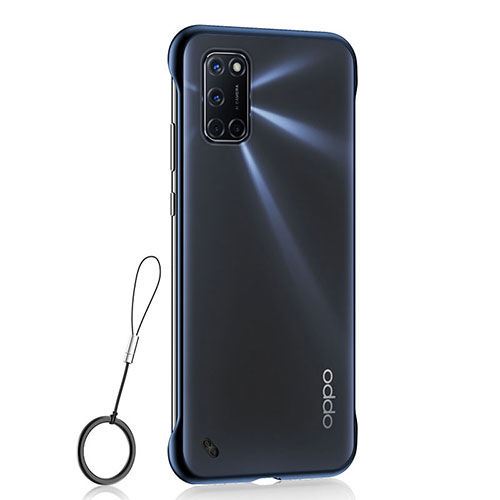 Transparent Crystal Hard Rigid Case Back Cover H02 for Oppo A92 Blue