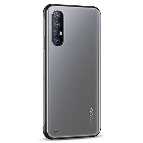 Transparent Crystal Hard Rigid Case Back Cover H02 for Oppo Find X2 Neo Black