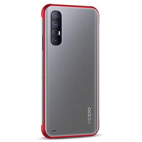 Transparent Crystal Hard Rigid Case Back Cover H02 for Oppo Find X2 Neo Red