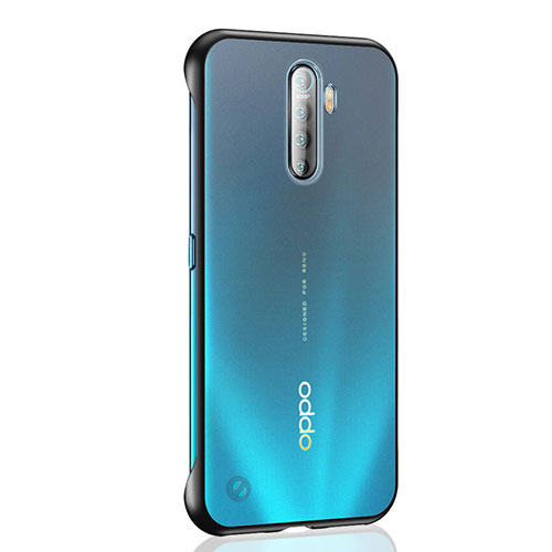 Transparent Crystal Hard Rigid Case Back Cover H02 for Oppo Reno Ace Black