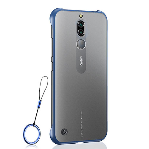 Transparent Crystal Hard Rigid Case Back Cover H03 for Xiaomi Redmi 8 Blue