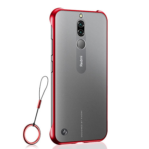 Transparent Crystal Hard Rigid Case Back Cover H03 for Xiaomi Redmi 8 Red