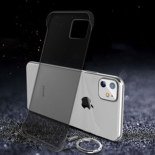 Transparent Crystal Hard Rigid Case Back Cover S01 for Apple iPhone 11 Black