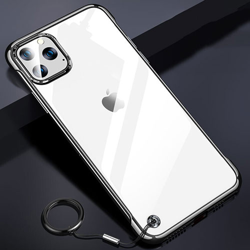Transparent Crystal Hard Rigid Case Back Cover S01 for Apple iPhone 11 Pro Max Black