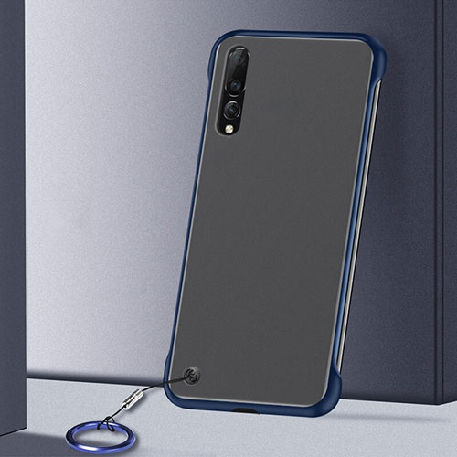 Transparent Crystal Hard Rigid Case Back Cover S01 for Samsung Galaxy A70 Blue