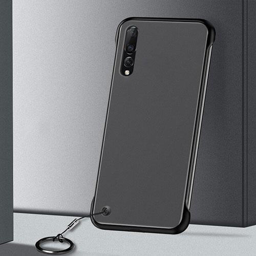 Transparent Crystal Hard Rigid Case Back Cover S01 for Samsung Galaxy A70S Black