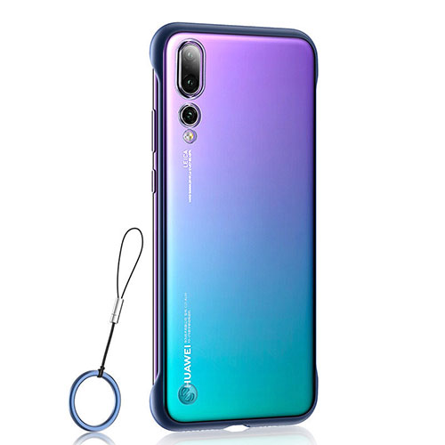 Transparent Crystal Hard Rigid Case Back Cover S02 for Huawei P20 Pro Blue