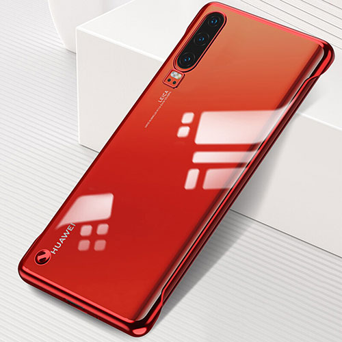 Transparent Crystal Hard Rigid Case Back Cover S02 for Huawei P30 Red
