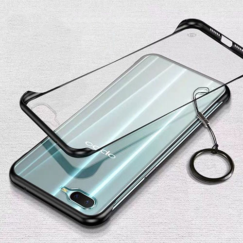 Transparent Crystal Hard Rigid Case Back Cover S02 for Oppo R17 Neo Black