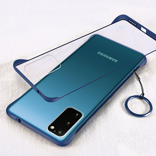 Transparent Crystal Hard Rigid Case Back Cover S02 for Samsung Galaxy S20 5G Blue