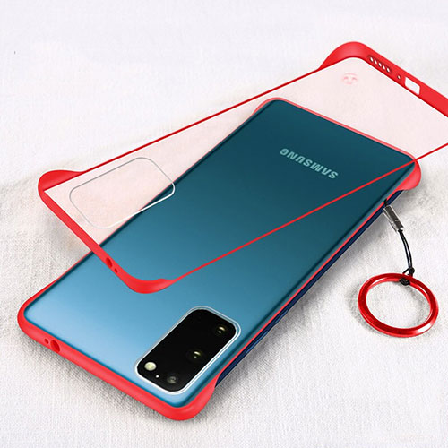 Transparent Crystal Hard Rigid Case Back Cover S02 for Samsung Galaxy S20 5G Red