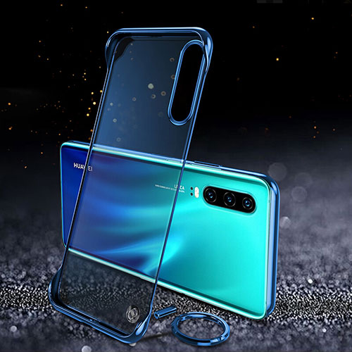 Transparent Crystal Hard Rigid Case Back Cover S03 for Huawei P30 Blue