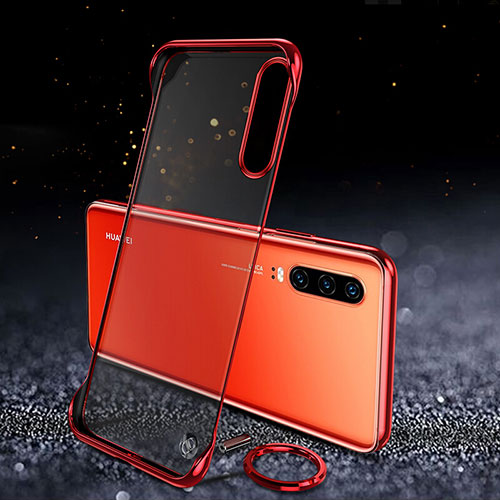 Transparent Crystal Hard Rigid Case Back Cover S03 for Huawei P30 Red