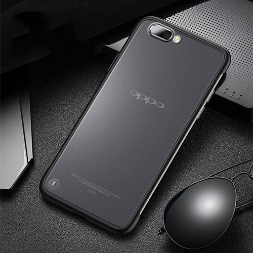 Transparent Crystal Hard Rigid Case Back Cover S03 for Oppo R17 Neo Black