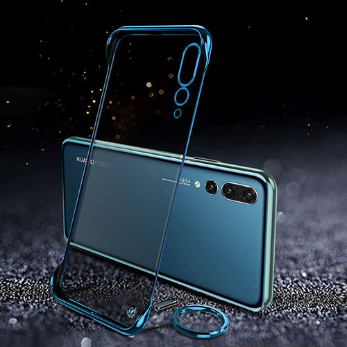 Transparent Crystal Hard Rigid Case Back Cover S04 for Huawei P20 Pro Blue