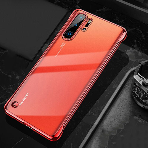 Transparent Crystal Hard Rigid Case Back Cover S04 for Huawei P30 Pro Red