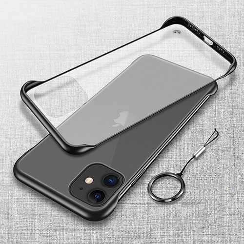 Transparent Crystal Hard Rigid Case Back Cover S06 for Apple iPhone 11 Black