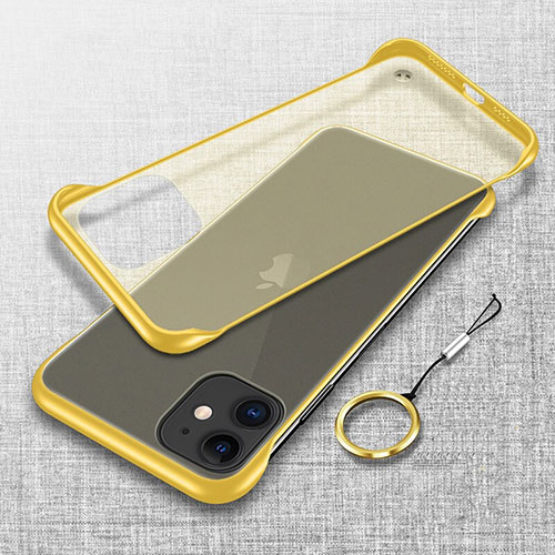 Transparent Crystal Hard Rigid Case Back Cover S06 for Apple iPhone 11 Yellow