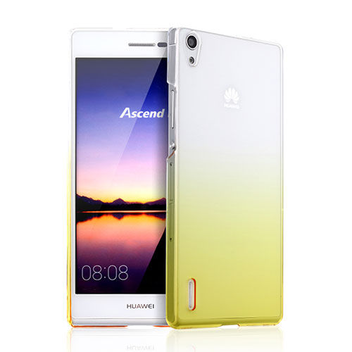 Transparent Gradient Hard Rigid Case for Huawei Ascend P7 Yellow