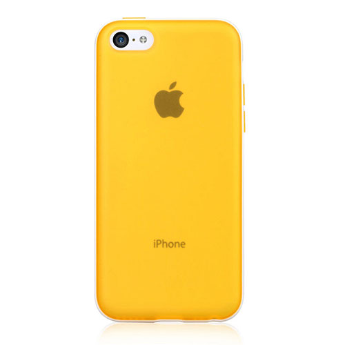 Transparent Silicone Matte Finish Frame Case for Apple iPhone 5C Yellow