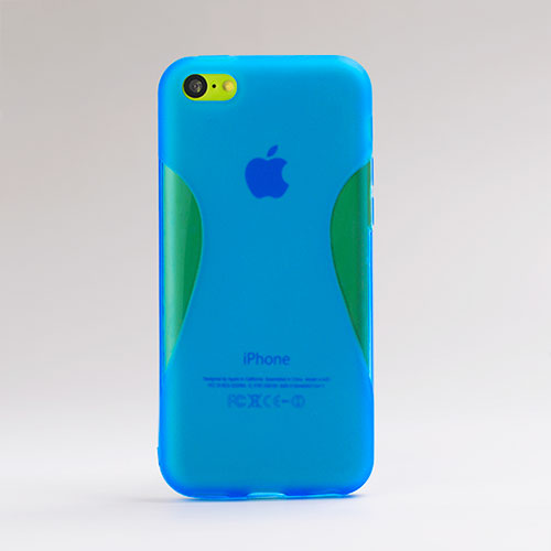 Transparent Silicone Matte Finish X-Line Case for Apple iPhone 5C Blue