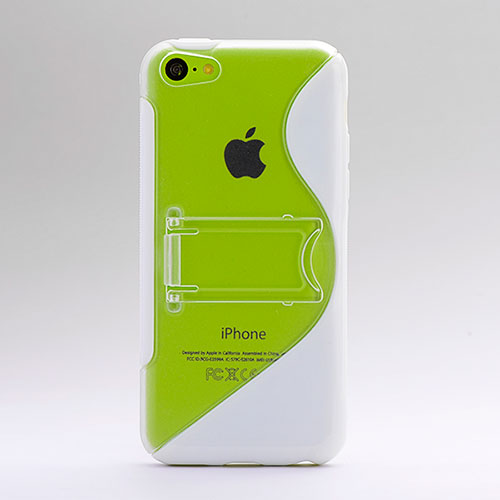Transparent Silicone Stands S-Line Case for Apple iPhone 5C White